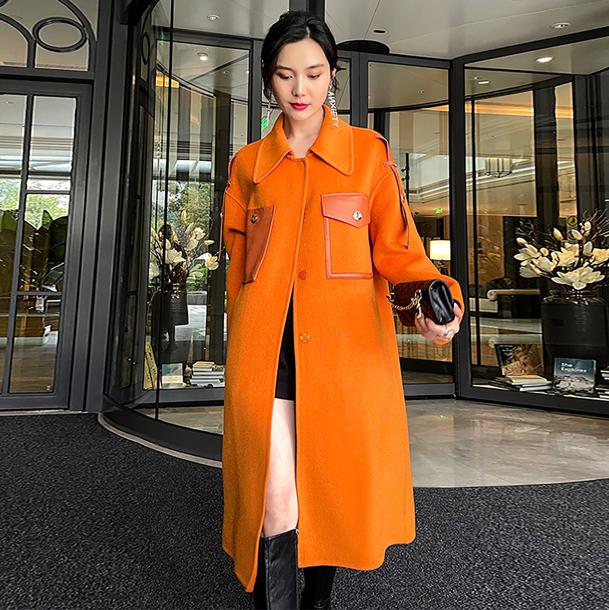 Womens orange trench coat Clearance