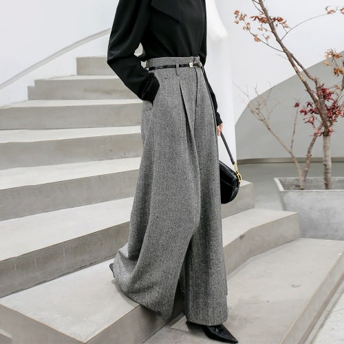 Palazzo Pants Wide Leg Casual Solid Waist Trousers Women's - Etsy