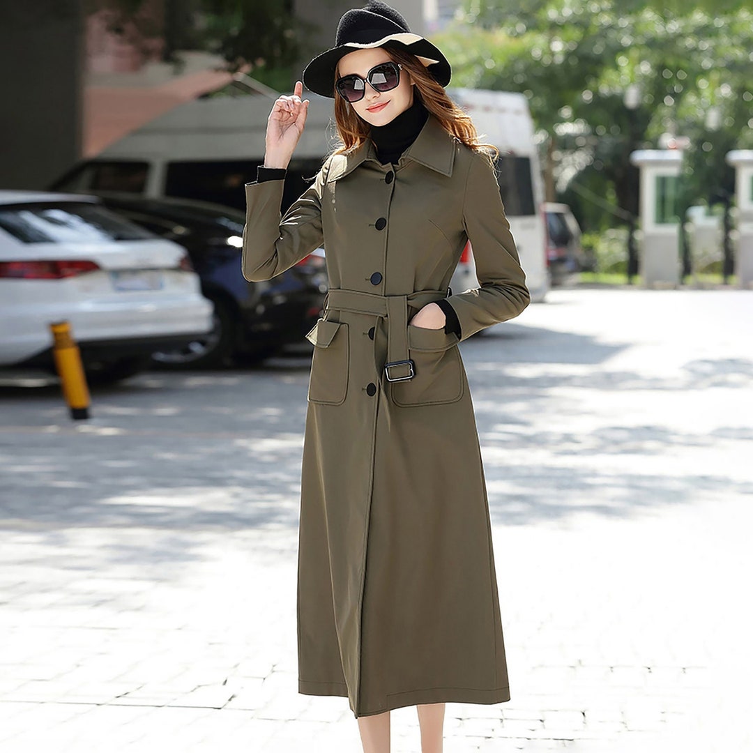 Women's Single Breasted Trenchbelted Trench Coatcustom - Etsy
