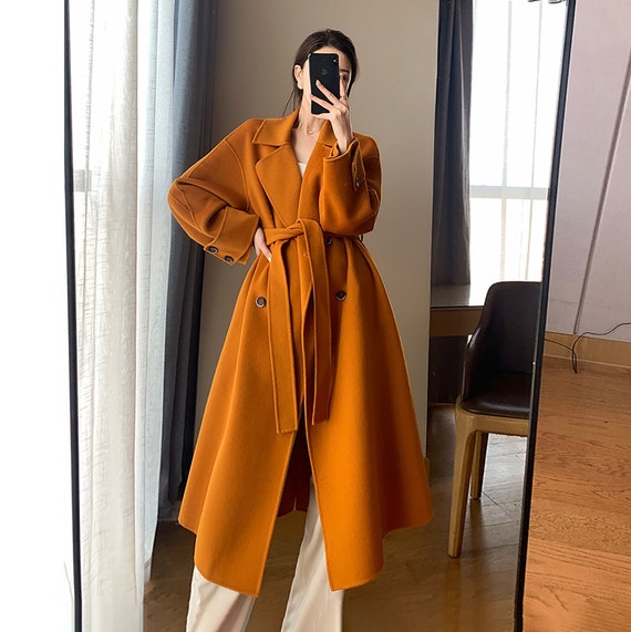 double face belted cape