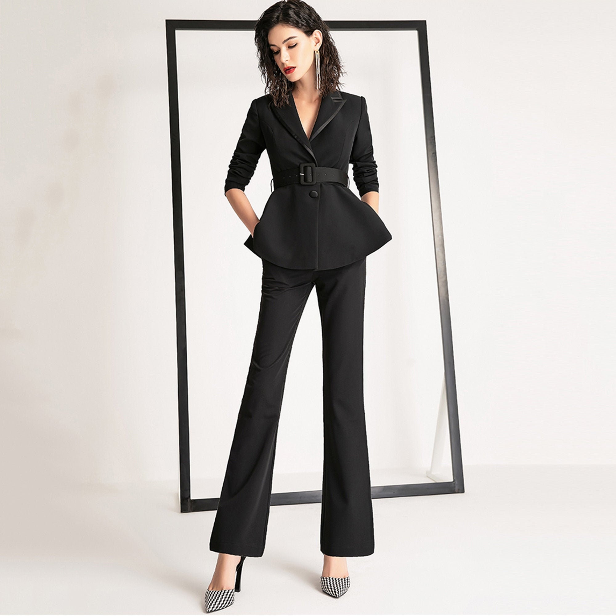 Pantsuitblazerboot Cut Pants Set2 Piece 