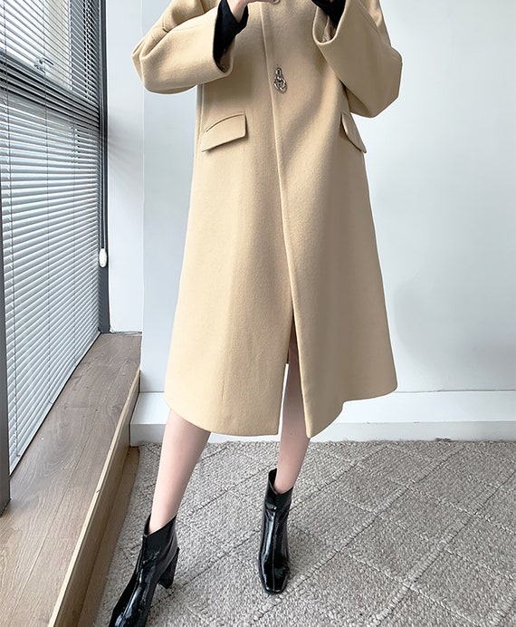light camel wool coat