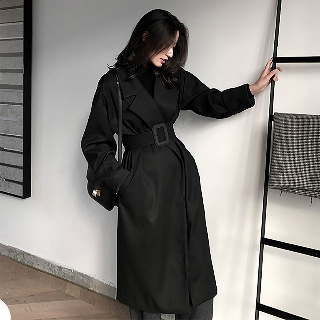 Her lip to Belted Dress Trench Coat - greatriverarts.com