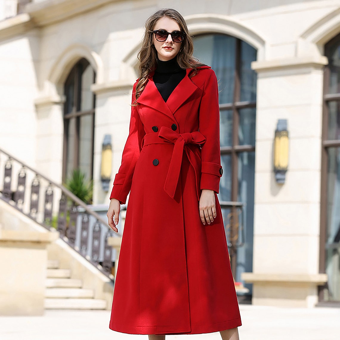 Women Red Wool Long Coatcustom Wool Coat for Women Double - Etsy