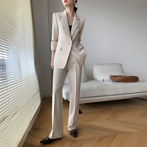 Blazerpants Suit Setkhaki 