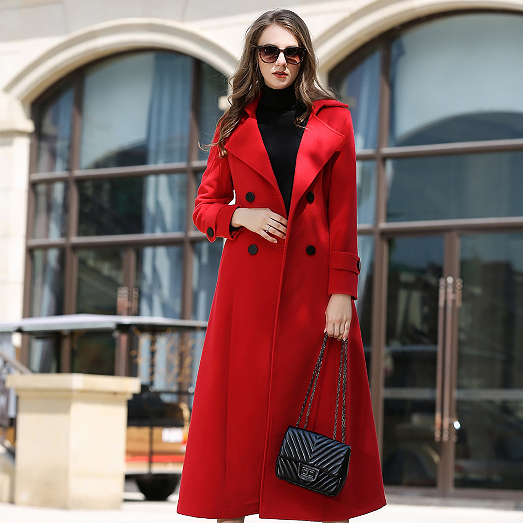 Women Red Wool Long Coatcustom Wool Coat for Women Double - Etsy