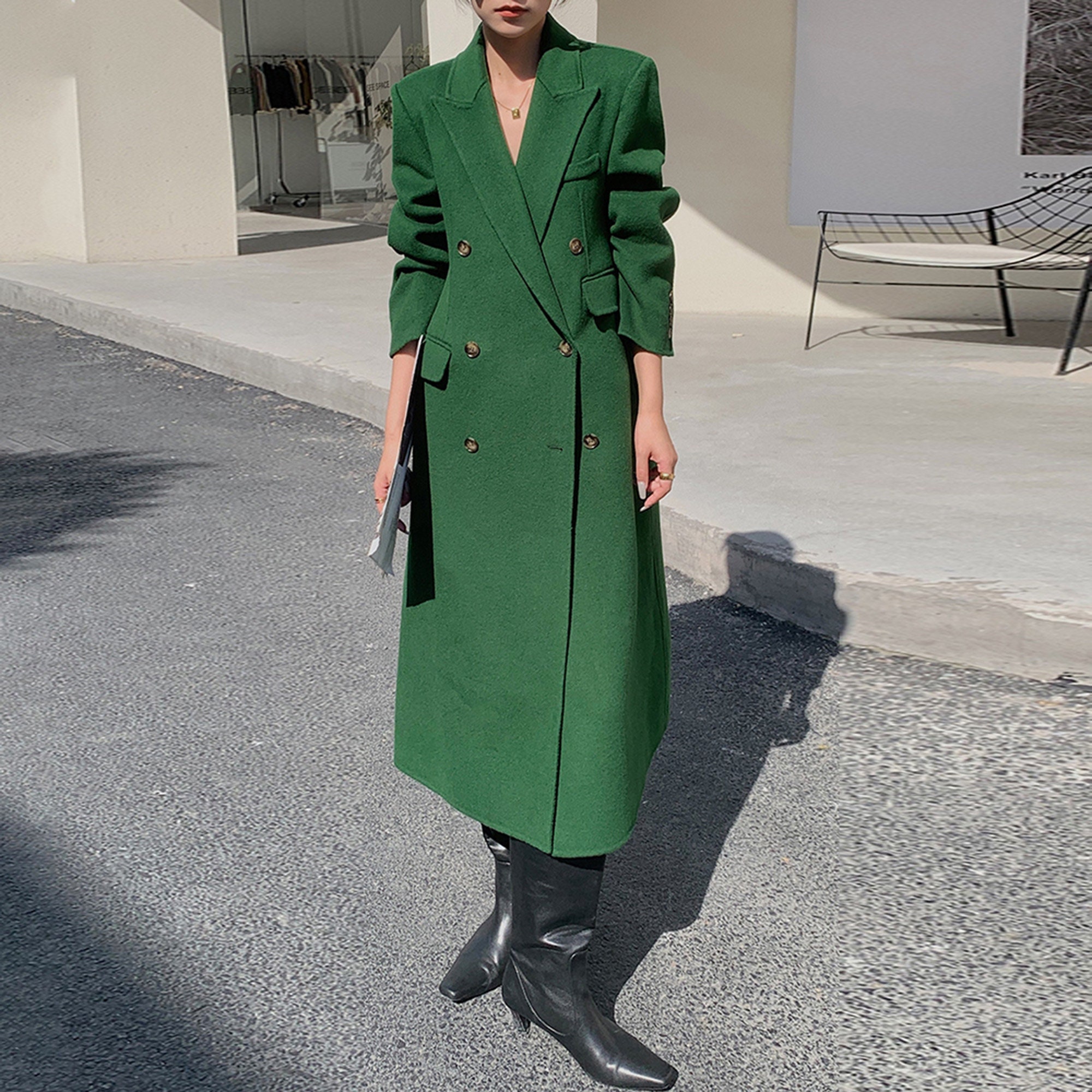 Vivian Seven Women's Light Green Wool Coat