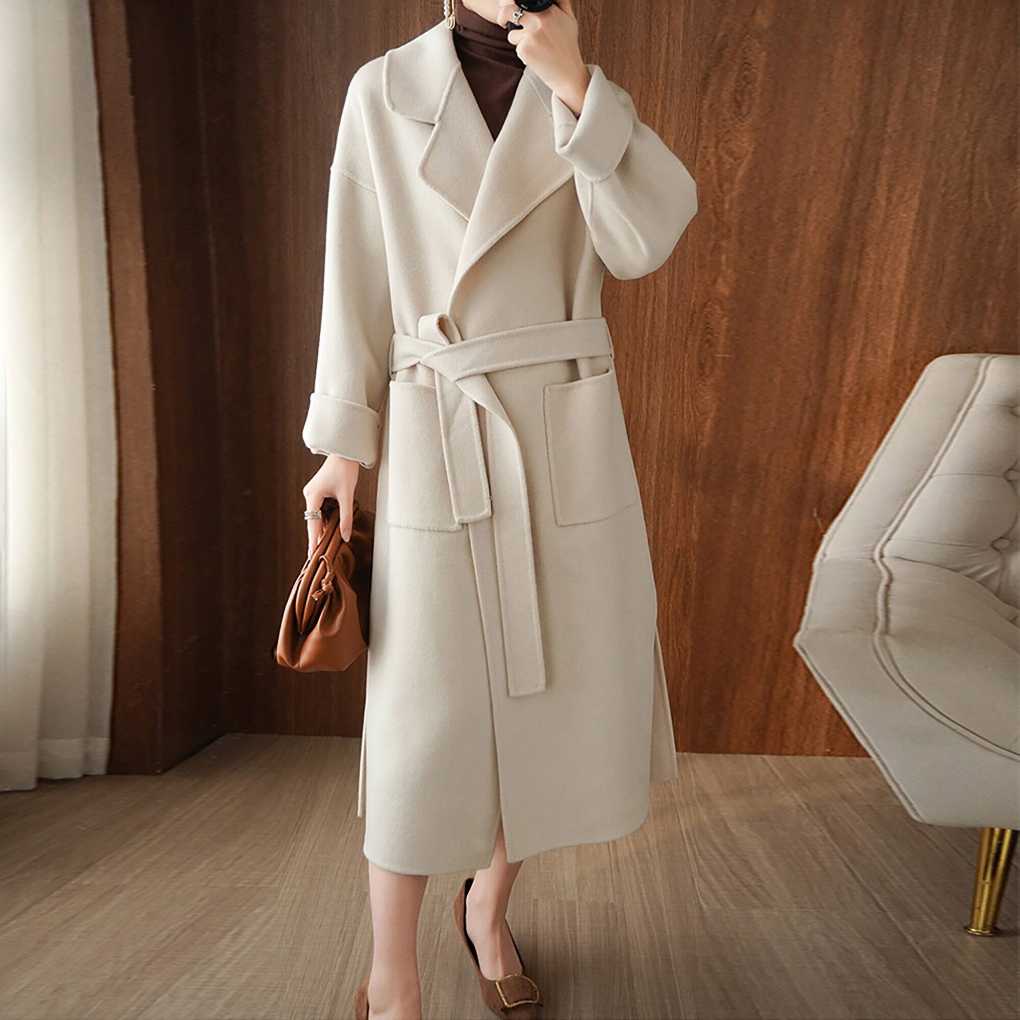 Double Face Long Wrap Coat - Women - Ready-to-Wear