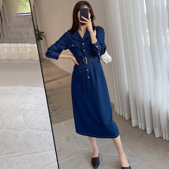 jeans midi dress for women