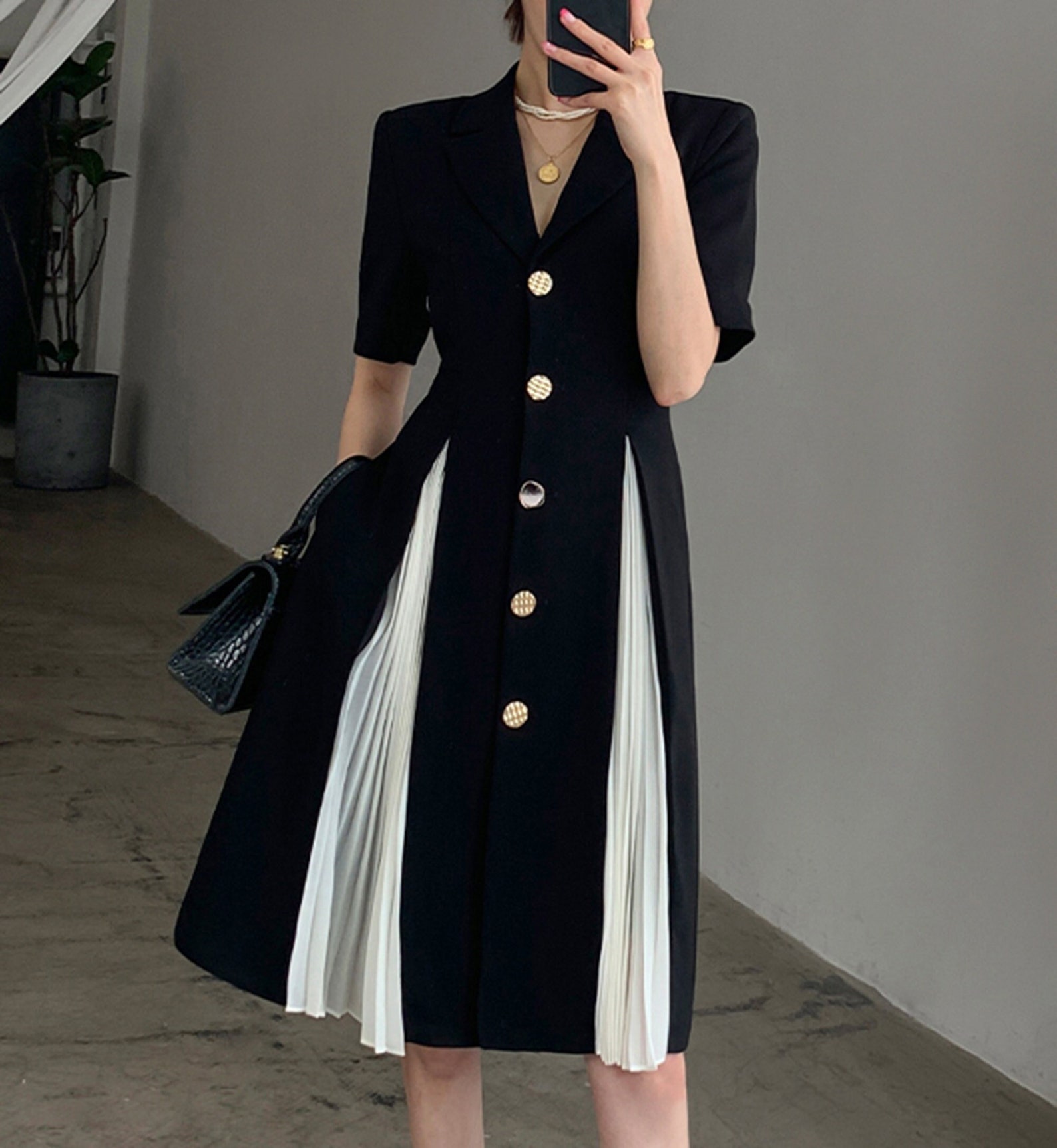 Black dress blazer with buttons