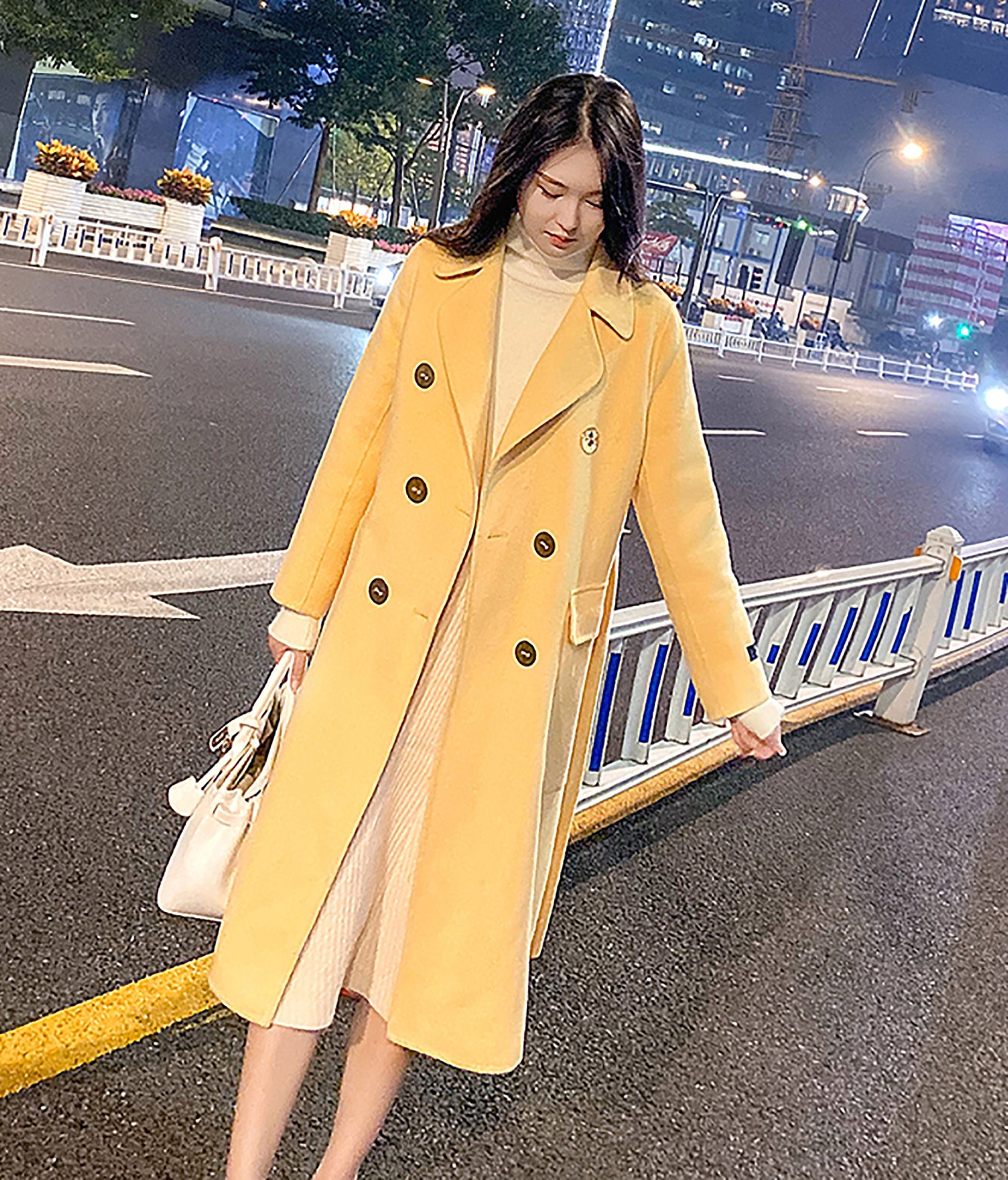 double faced wool trench coat