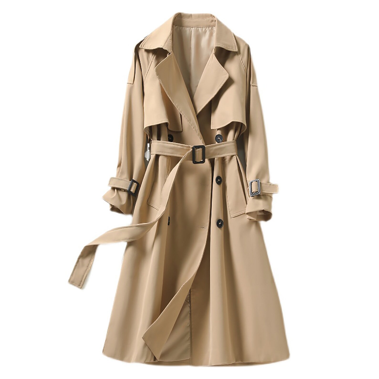 Women's Classic Khaki Double Breasted Cotton Blend Trench - Etsy