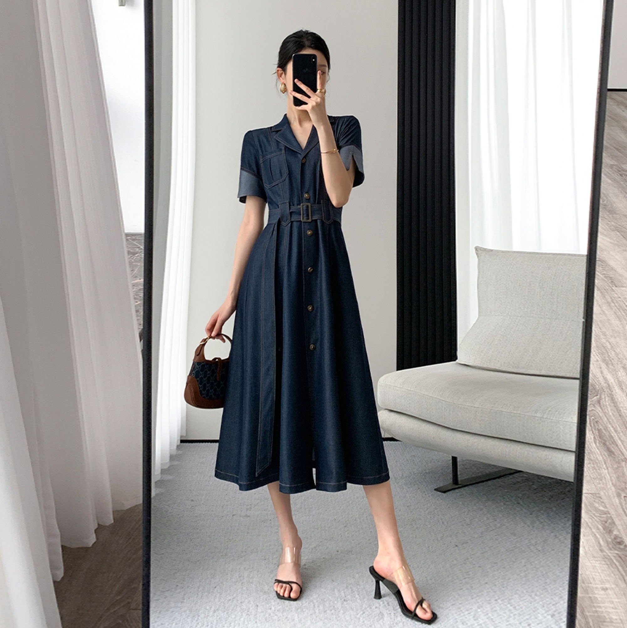 mid calf shirt dress