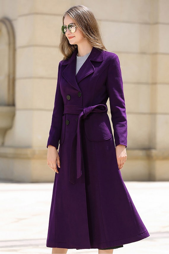 Women's Wool Long Coat Over the Knee Woolen - Etsy Denmark