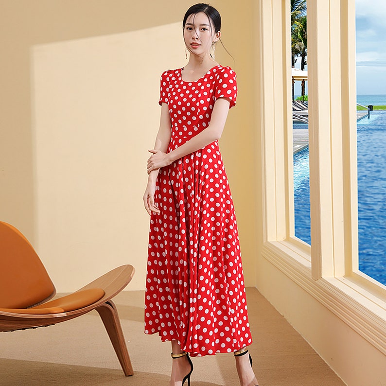 Custom Dressdots Maxi Dressblack Dots Full Length Dresssemi - Etsy