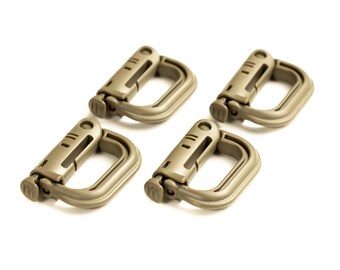 DraCra 12 Pack Tactical Gear Clips - Nylon D-Ring Locking Carabiners For MOLLE