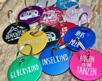 Aluminum key ring engraved in many colors - also with desired text