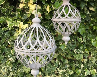 Vintage French Style Orb/Globe Planter Hanging Basket