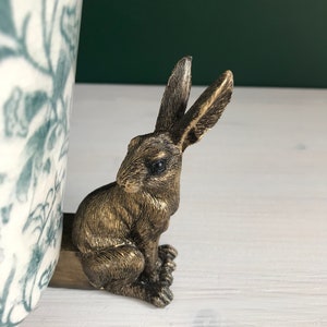 Decorative Hare Pot Feet/Stand. Set of 3 Aged Effect Hare Plant Pot Risers. Indoor/Outdoor image 3