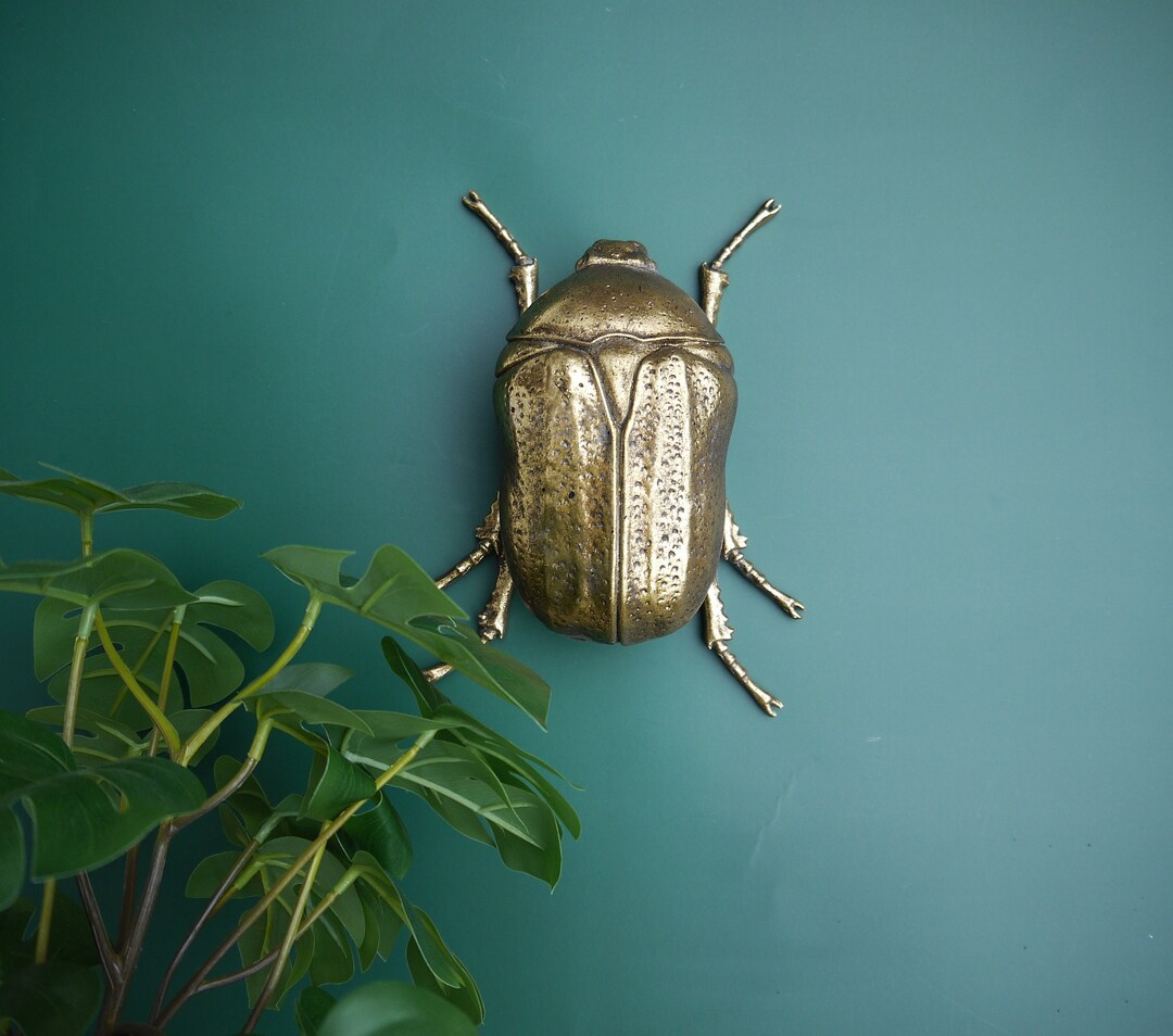 Scarab Beetle Wall Art. Insect Décor. Decorative Aged Gold Finish - Etsy