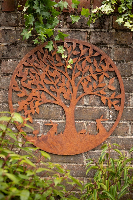 Woodland Tree Rusty Metal Wall Art. Garden/patio/conservatory Wall Hanging  60cm - Etsy