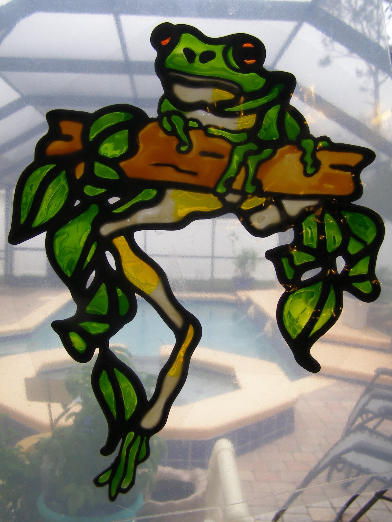Tree Frog Faux Stained Glass Window CLING Suncatcher Etsy