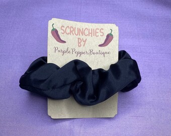 Black Mulberry silk hair scrunchie