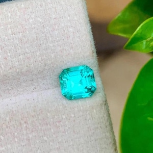 9.15 Ct Certified Natural Paraiba Tourmaline Neon Blue Asscher Cut Loose Gemstone
