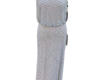 Adrianna Papell Light Blue Cocktail Sequin Dress Etsy Australia