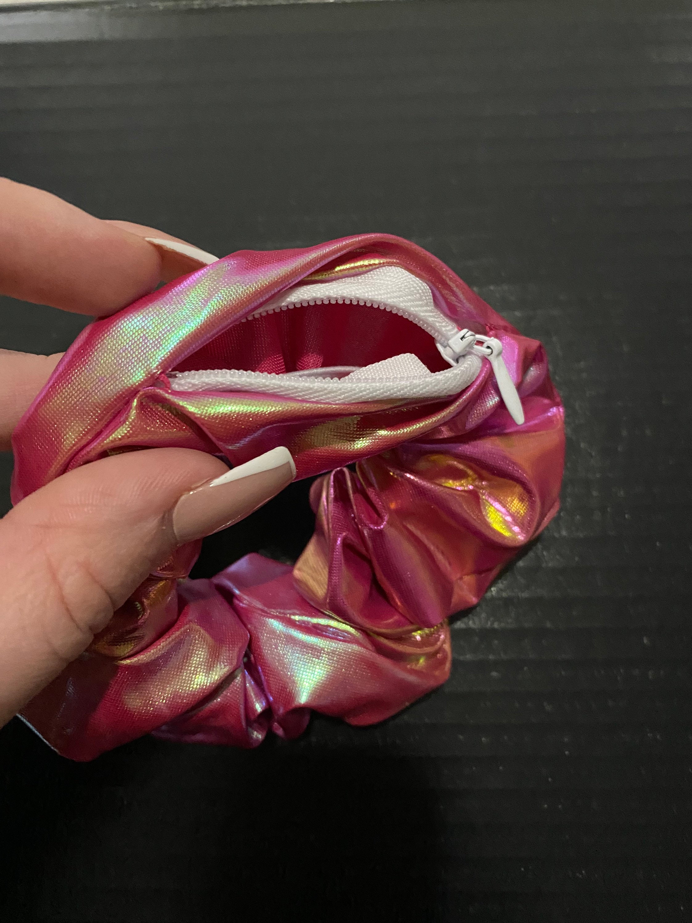 Zip Up Scrunchie Zipper Scrunchies Pocket Scrunchie Zip Etsy