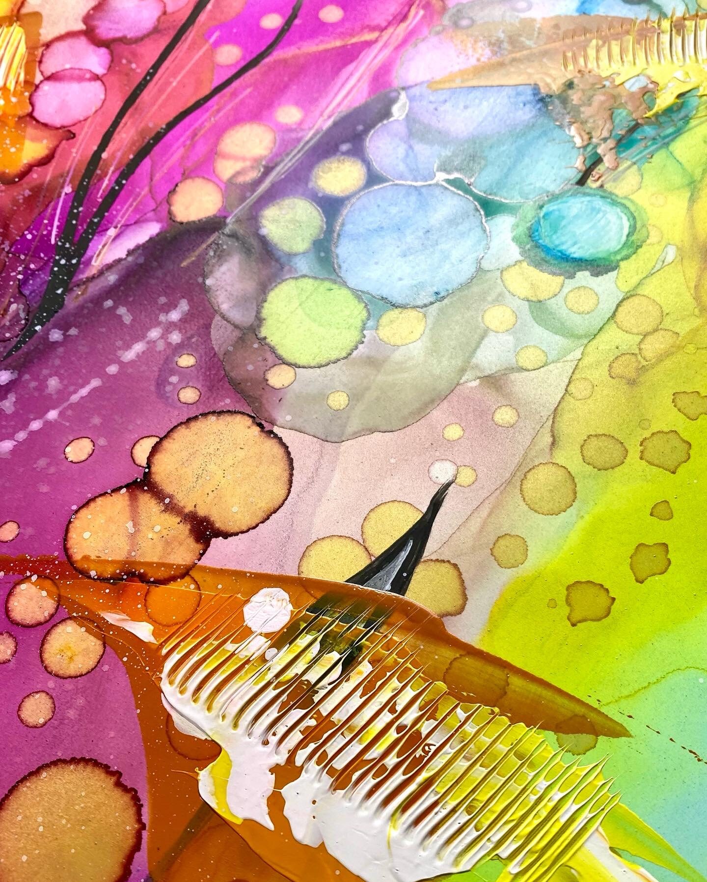 Alcohol Inks and Acrylic Painting on Nara Synthetic Paper. Etsy