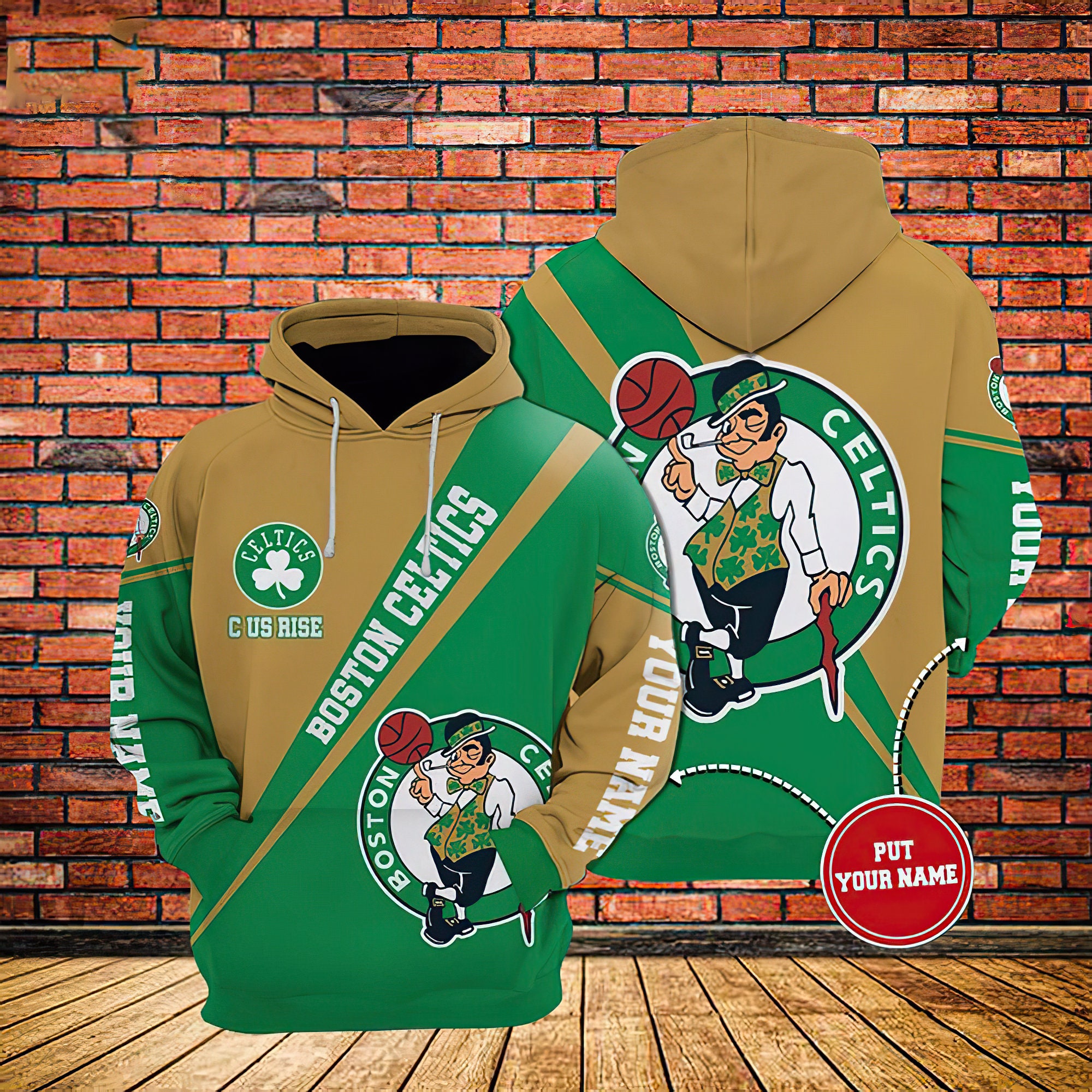 Boston Celtics Custom Name Hoodie NBA Boston Celtics Hoodized Etsy