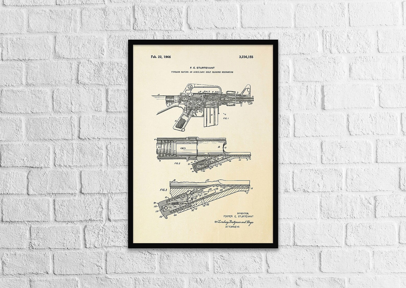 Firearm Blueprint poster Gun wall decor | Etsy