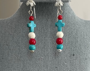 Cross Bead Earrings