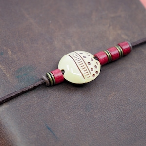 Travelers notebook band, adjustable notebook band with handmade beads