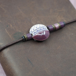Travelers notebook band, adjustable notebook band with handmade beads