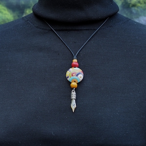 Fountain pen nib pendant, pen nib necklace