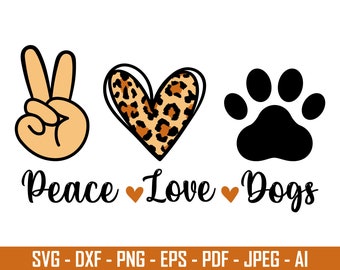 Download Peace Love Paws Svg Etsy