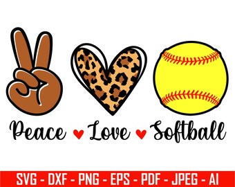 Free Free 256 Peace Love Softball Svg SVG PNG EPS DXF File