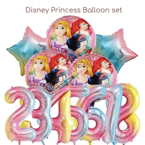 6pcs Disney Princess  Round & Round Foil Balloons For Kids Birthday Party Decoration