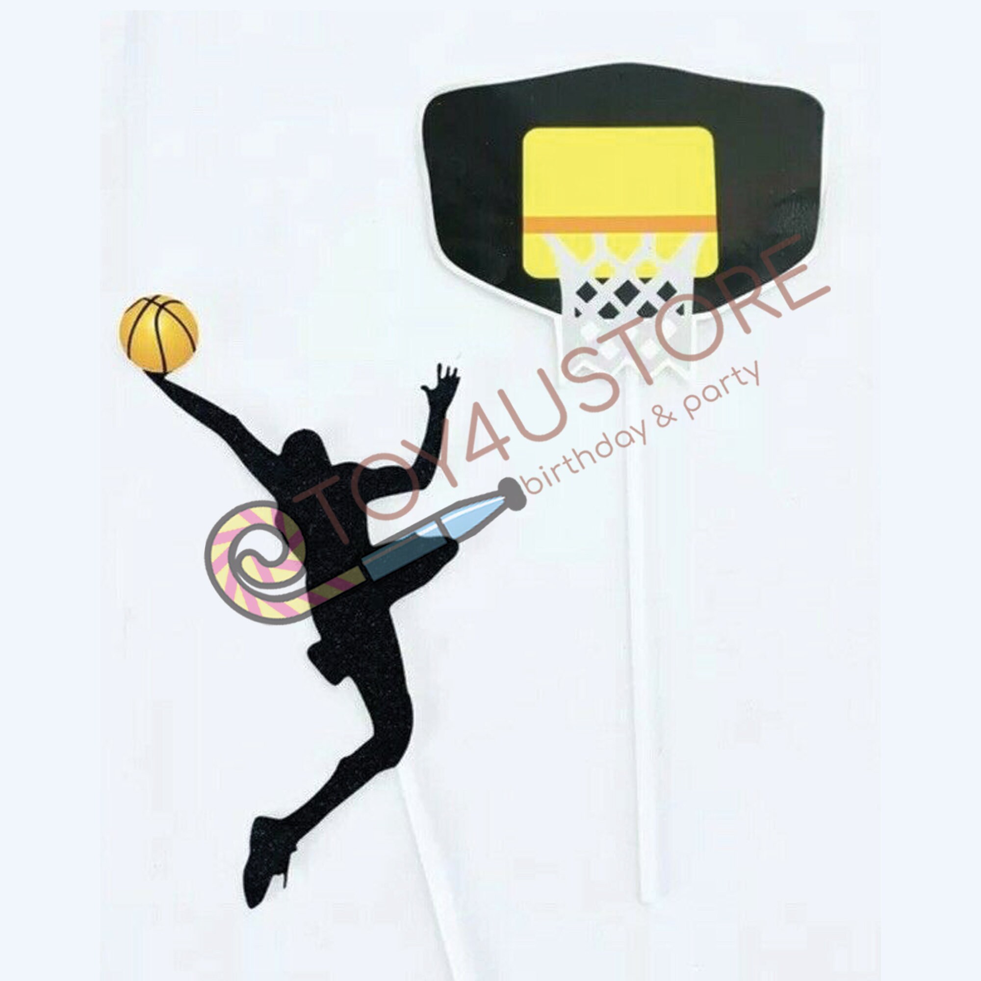 Basketball Cake Topper Birthday Cake Decoration Set Etsy