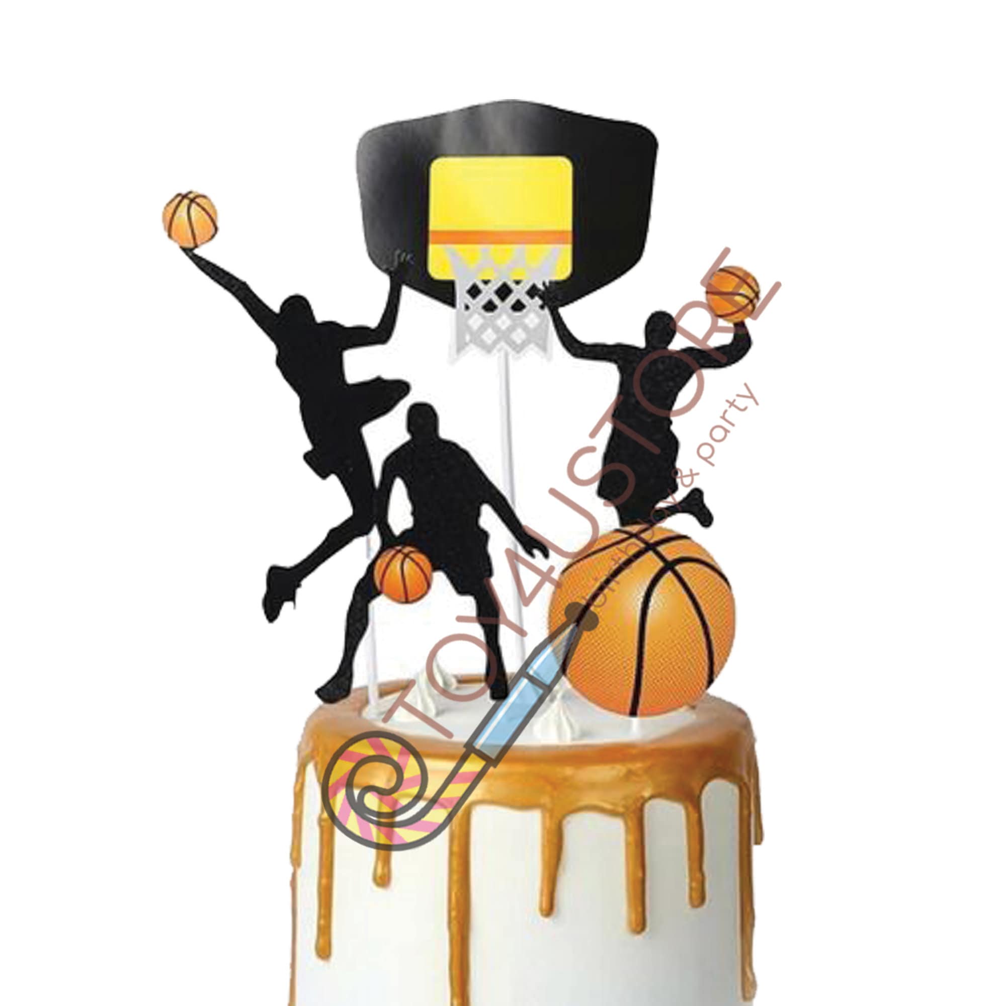Basketball Cake Topper Birthday Cake Decoration Set Etsy