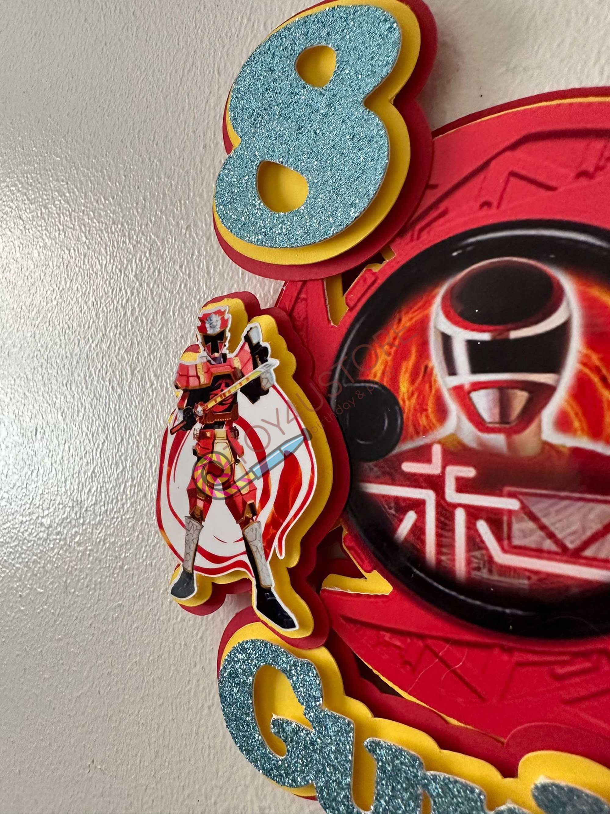 Topper Power Renger Personalise 3D Power Ranger Cake Topper With Name & Age Birthday Cake ...