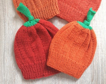 Pumpkin Hat Hand Knitted (6 months+)