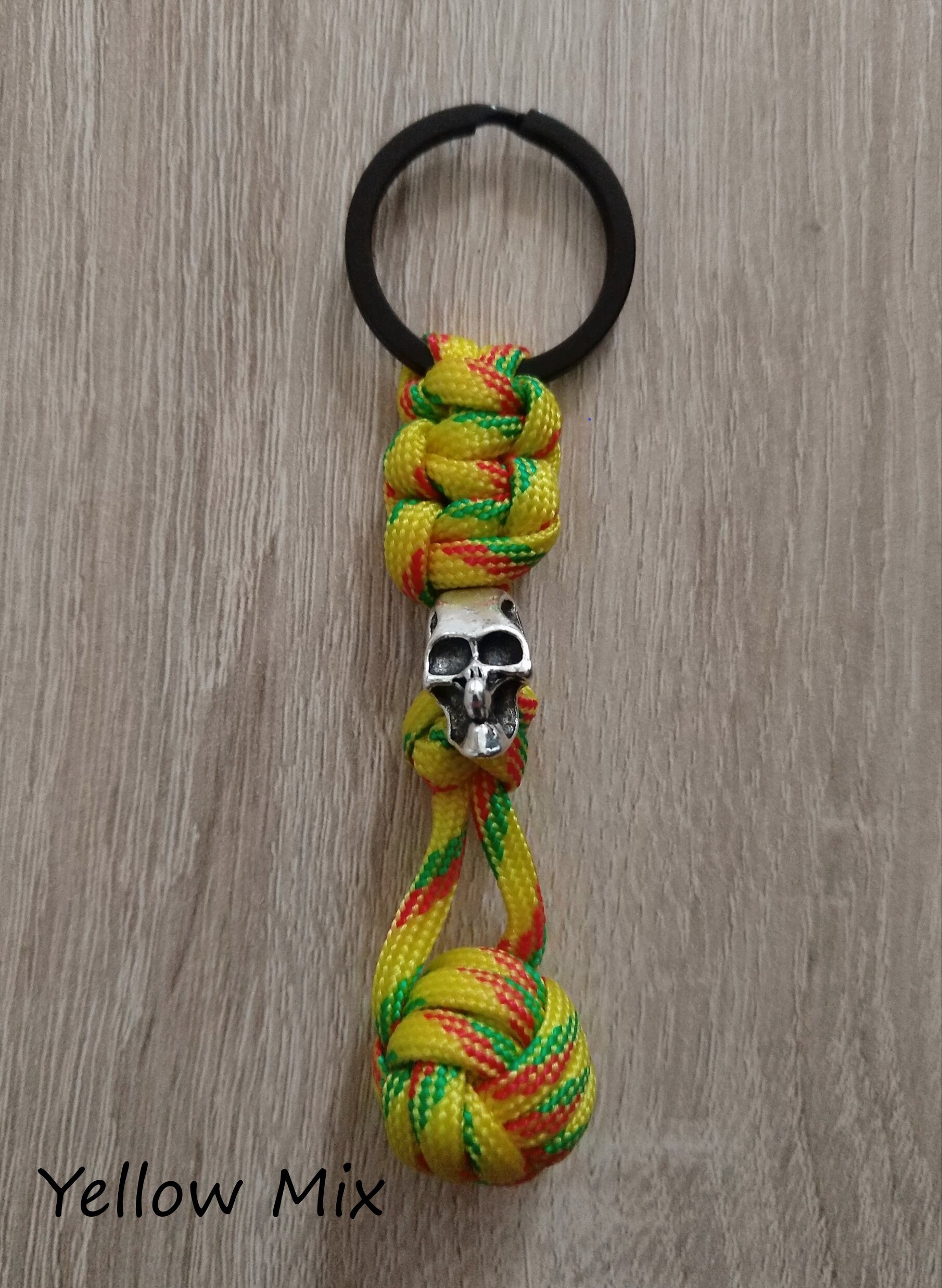 Handmade Paracord Monkey's Fist Keychain with Skull Etsy