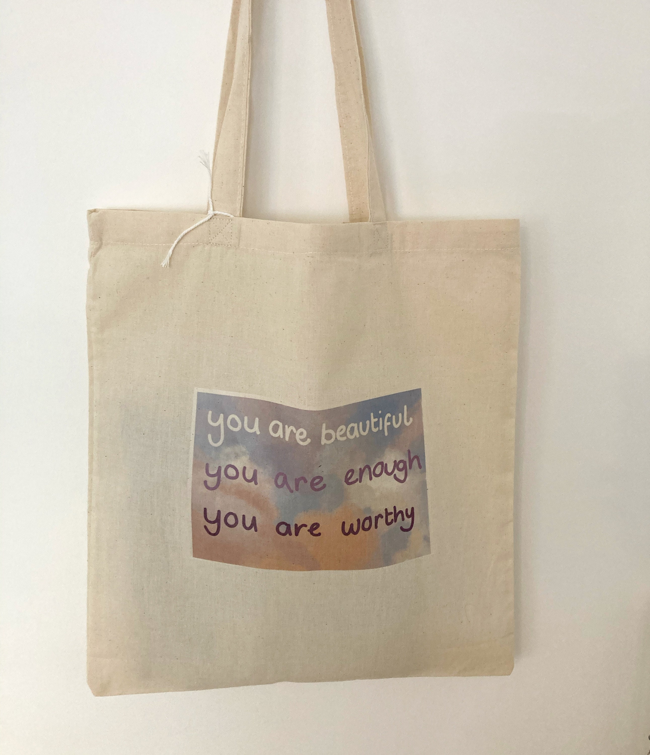 Positive affirmations tote bag reusable bag natural colour | Etsy