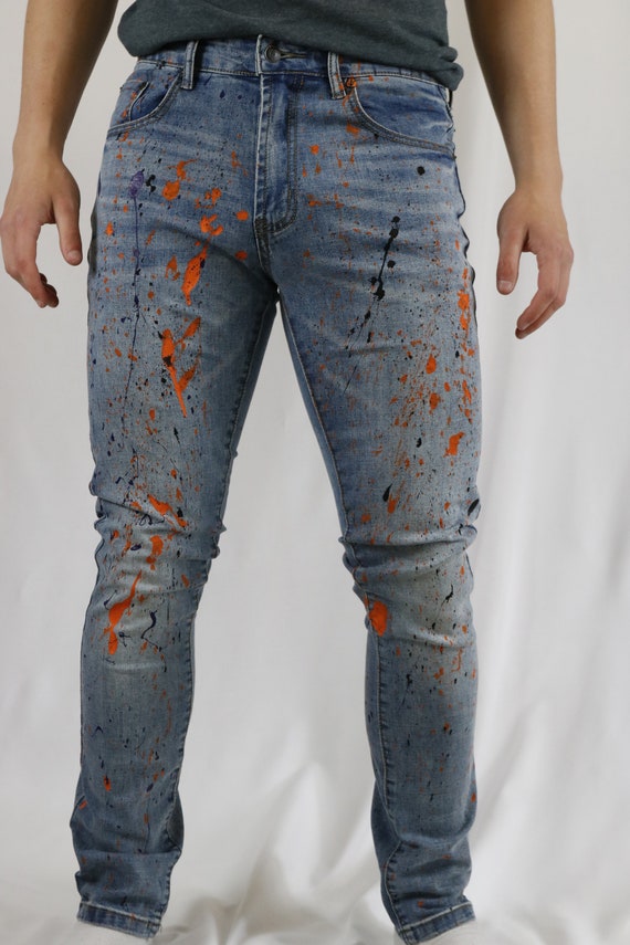 Splatter Painted Men's Jeans MADE TO 