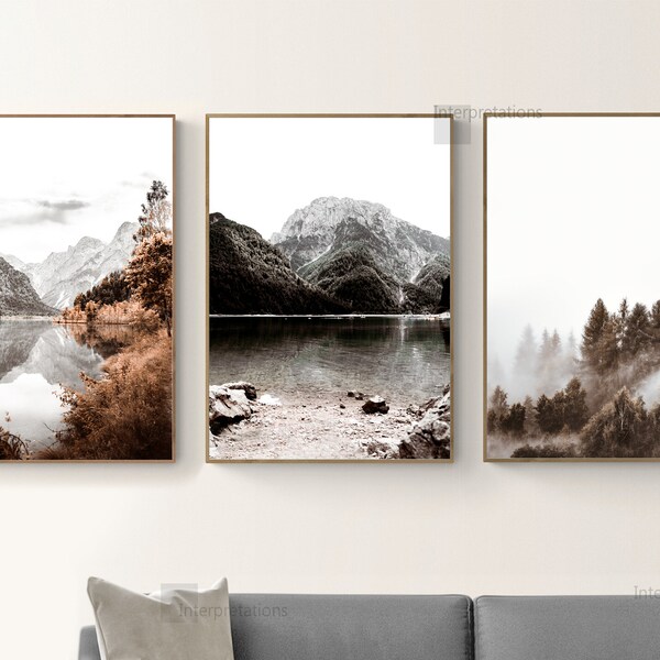Printable Mountain Wall Art Set of 3 - Etsy