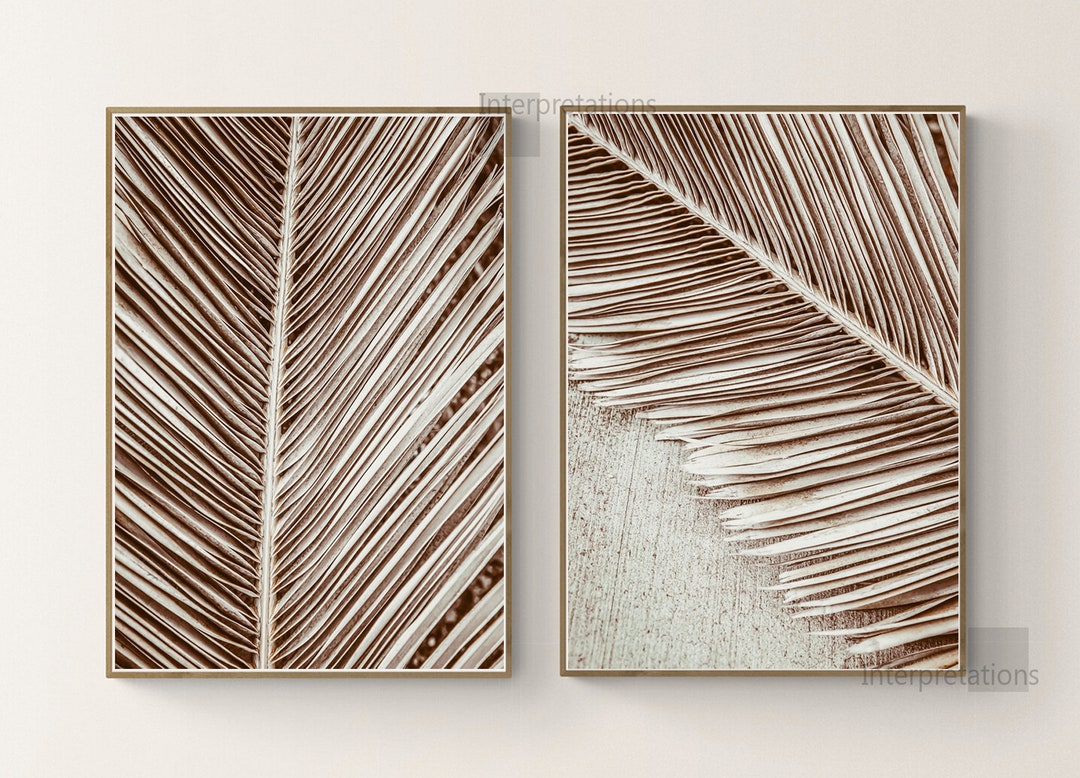 Palm Print Set of 2, Boho Tropical Art Prints, Botanical Printable Wall ...