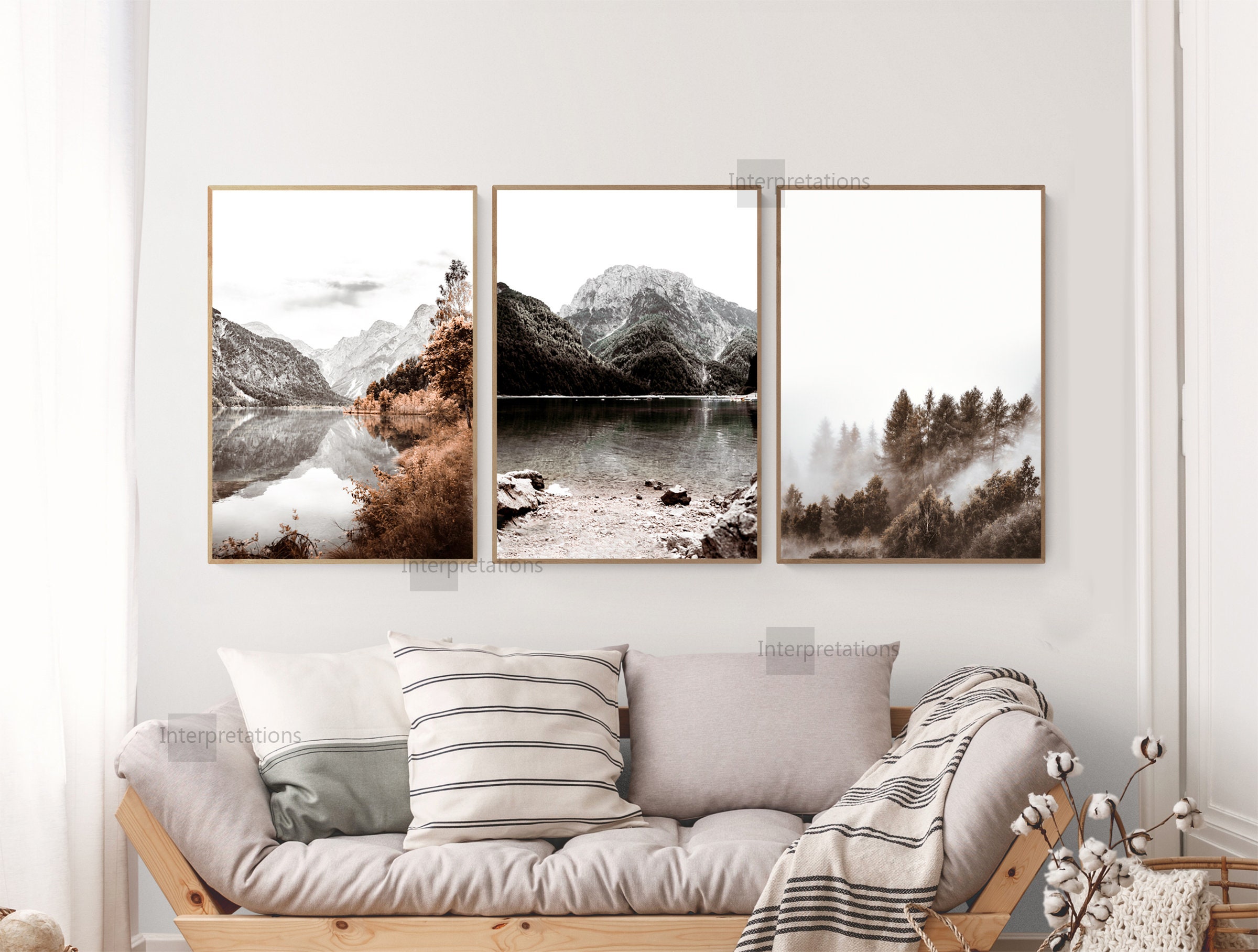 Mountain Print Set of 3 Nature Printable Art Mountain Wall - Etsy Canada